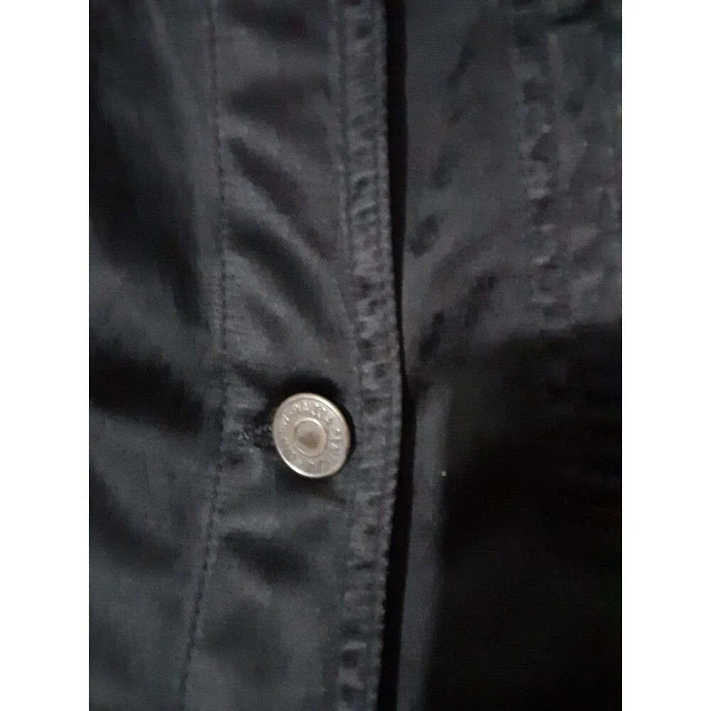 PIAZZA SEMPIONE Solid Black Long Sleeve Cotton Blend Button Up Jacket SZ 48